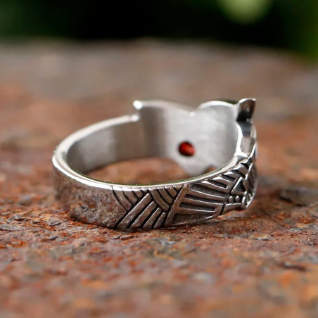 Vue Arrierre Bague Dragon Viking du Nord