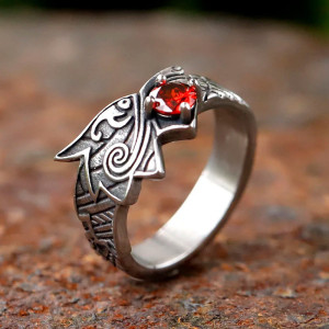 Avant Bague Dragon Viking du Nord