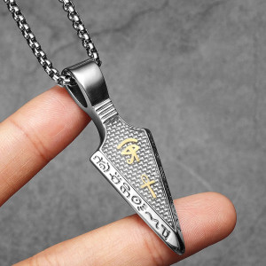 Collier Rock Gothique “Lame Sacrée d’Horus” Couleur Argent
