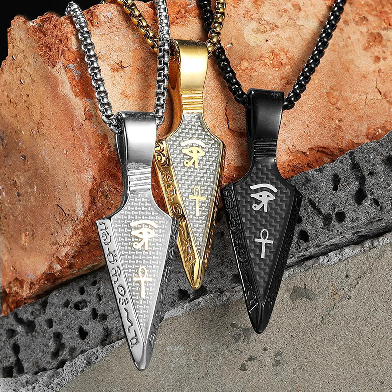Collier Rock Gothique “Lame Sacrée d’Horus” - 3 couleurs au choix !