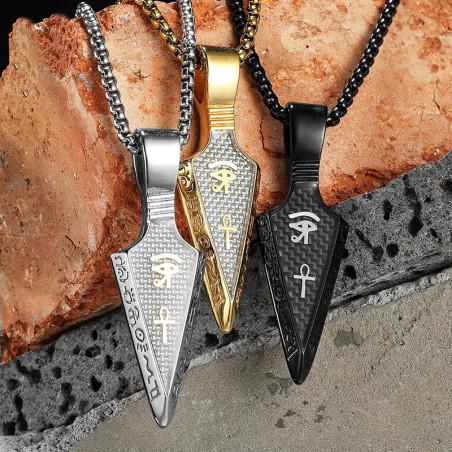 Collier Rock Gothique “Lame Sacrée d’Horus” - 3 couleurs au choix !