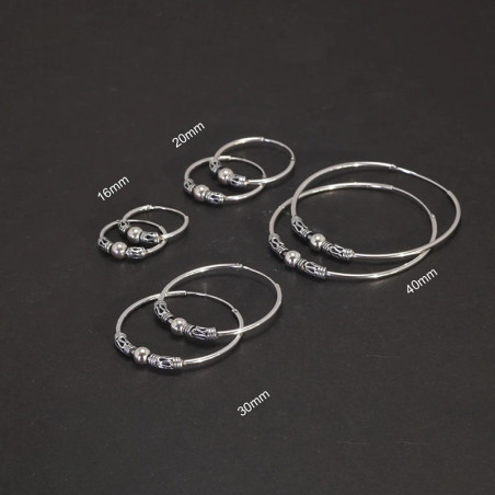 Dimensions Boucles d’Oreilles Viking "Anneaux d’Argent des Guerriers" - Argent Sterling 925
