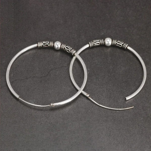 Vue Arrierre Boucles d’Oreilles Viking "Anneaux d’Argent des Guerriers" - Argent Sterling 925