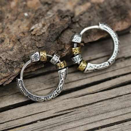 Avant Boucles d’Oreilles Viking - Cercles Runiques Nordiques