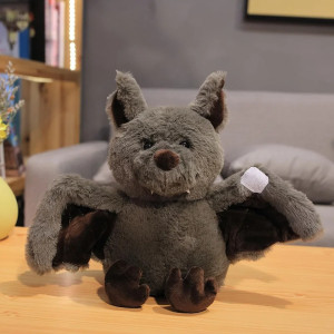 Peluche Gothique Chauve-Souris "Petite Terreur Mignonne"  Couleur Gris Fonce
