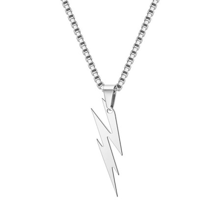 Collier Rock “Éclair Rebelle”  Couleur Argent