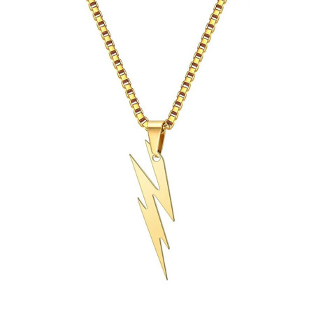 Collier Rock “Éclair Rebelle”  Couleur Or