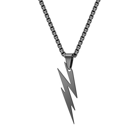 Collier Rock “Éclair Rebelle”  Couleur Noir