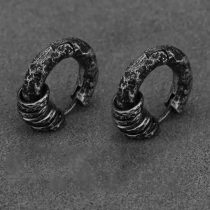 Boucle d’Oreille Viking "Cercle Forgé des Guerriers" Modele 1