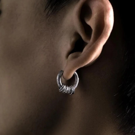 Vue Portee Boucle d’Oreille Viking "Cercle Forgé des Guerriers" - 2 versions au choix !
