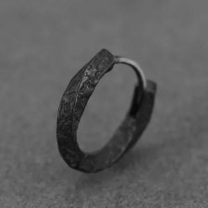 Boucles d’Oreilles Viking - Anneaux Martelés de la Forge Noire