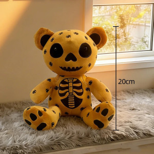 Vue de Face Peluche Squelette "Duo Bones" L'Ombre et l'Ambre Couleur Jaune