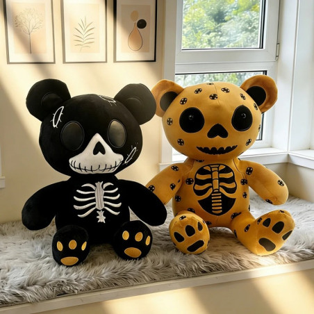 Peluche Squelette "Duo Bones" L'Ombre et l'Ambre - 2 couleurs au choix !