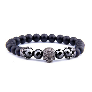 Bracelet Tête de Mort "Crâne Noir Impérial"