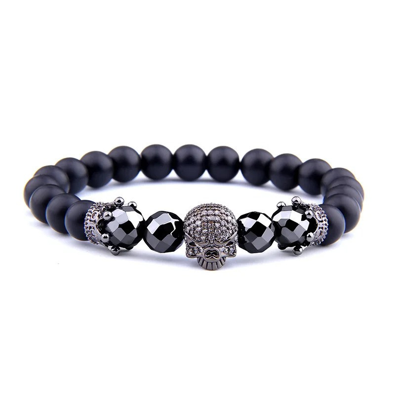 Bracelet Tête de Mort "Crâne Noir Impérial"