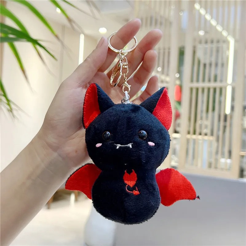 Porte-clés Goth Chauve-Souris "Petit Démon Mignon" Couleur Noir