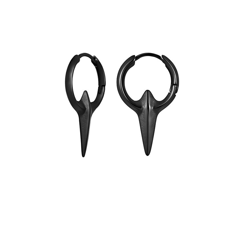 Boucles d’Oreilles Corbeau "Pointe du Messager d’Odin" Couleur Noir