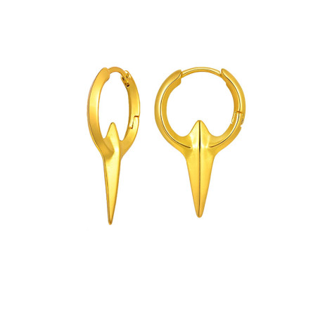 Boucles d’Oreilles Corbeau "Pointe du Messager d’Odin" Couleur or