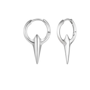 Boucles d’Oreilles Corbeau "Pointe du Messager d’Odin" Couleur Argent