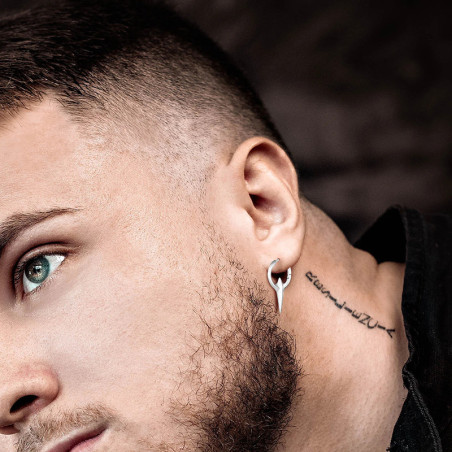 Vue Portee Boucles d’Oreilles Corbeau "Pointe du Messager d’Odin" - 3 couleurs au choix !