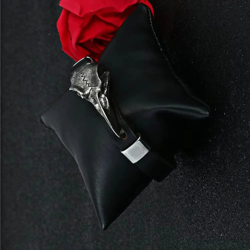 Avant Bracelet Viking Crâne de Corbeau d’Odin
