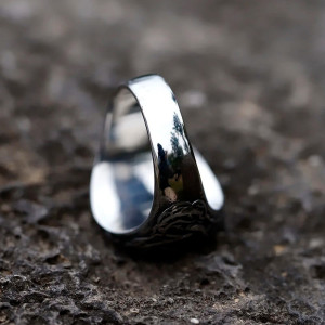 Vue Arrierre Bague Viking Entrelacs Nordiques