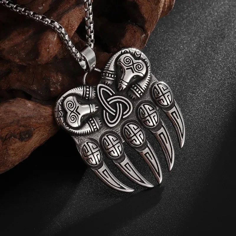 Collier Viking Griffe d’Ours 'Pendentif Berserker Nordique'