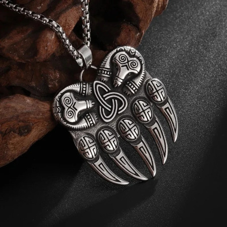 Collier Viking Griffe d’Ours 'Pendentif Berserker Nordique'