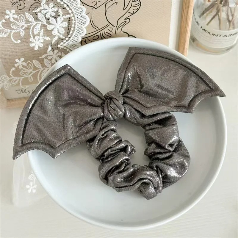 Chouchou Gothique - Nœud "Chauve-Souris" Couleur Gris