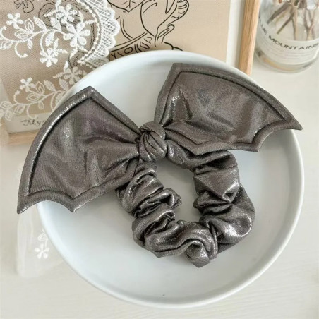 Chouchou Gothique - Nœud "Chauve-Souris" Couleur Gris