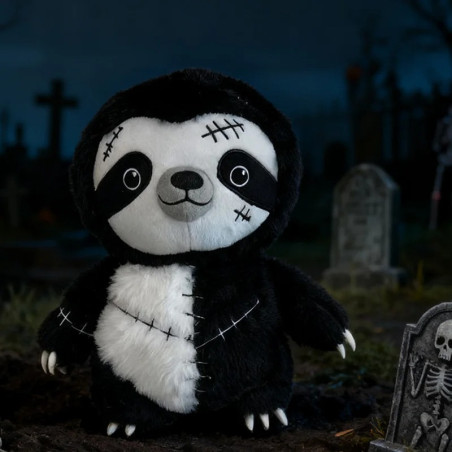 Vue de Face Peluche Créature Gothique : "Franken-Sloth" le Paresseux Recousu