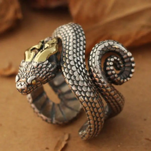 Avant Bague Serpent Mystique "Gardien du Savoir Ancien"