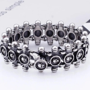 Avant Bracelet Tête de Mort "Industrial Link"