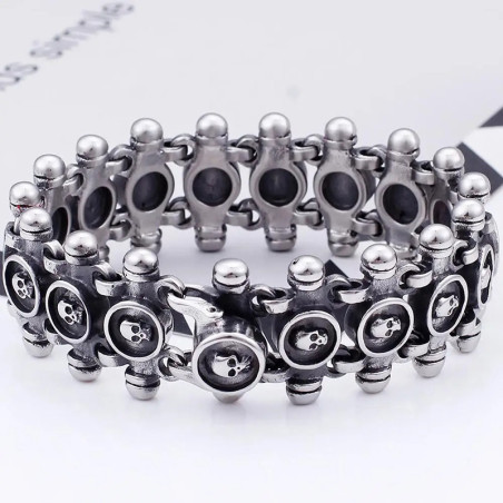 Avant Bracelet Tête de Mort "Industrial Link"