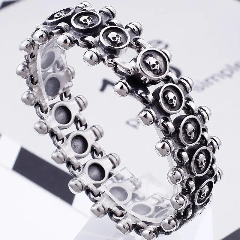 Bracelet Tête de Mort "Industrial Link"