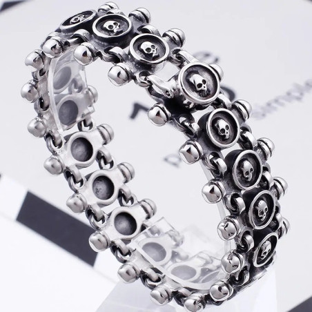 Bracelet Tête de Mort "Industrial Link"