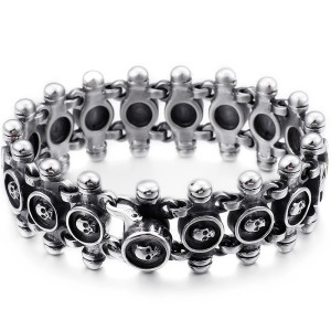 Vue Generale Bracelet Tête de Mort "Industrial Link"