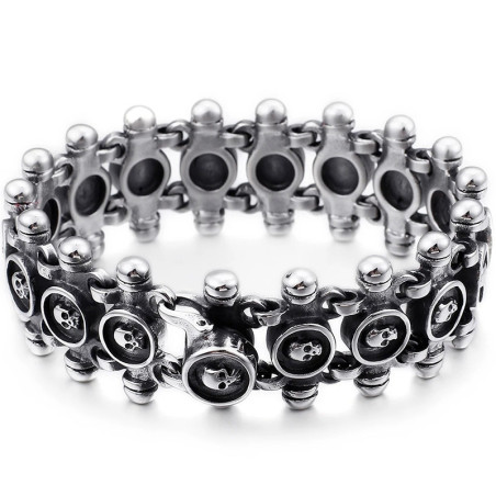 Vue Generale Bracelet Tête de Mort "Industrial Link"