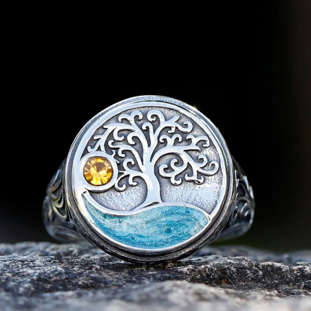Bague Viking - Arbre de Vie d’Yggdrasil en Acier Inoxydable 316L