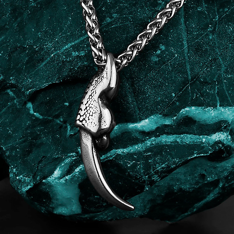 Avant Collier Viking Griffe de Dragon - Pendentif Nordique Talisman