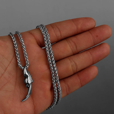 Collier Viking Griffe de Dragon - Pendentif Nordique Talisman