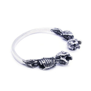Vue generale Bracelet jonc Tête de Mort "Skeleton Embrace"