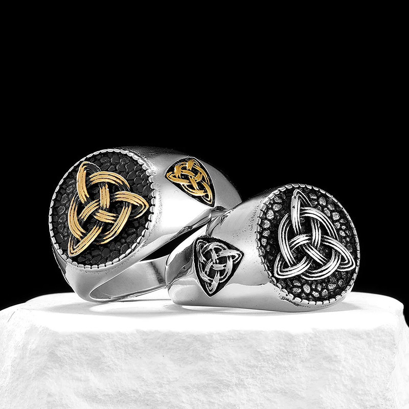 Avant Bague Celtique "Nœud de la Trinité Ancestrale" - 2 couleurs au choix !