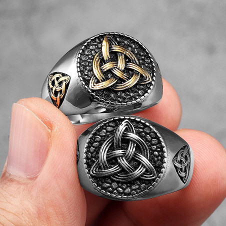 Bague Celtique "Nœud de la Trinité Ancestrale" - 2 couleurs au choix !