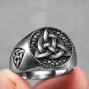 Bague Celtique "Nœud de la Trinité Ancestrale" Couleur Argent