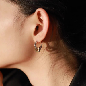Vue Portee Boucles d’Oreilles Viking "Anneaux d’Or du Serment"