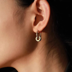 Vue Portee Boucles d’Oreilles Viking "Anneaux d’Or du Serment"