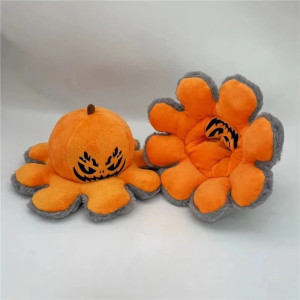 Peluche Tête de Mort Réversible - Citrouille Maléfique & Araignée Douce