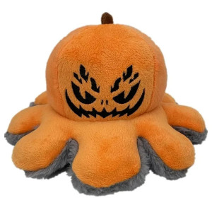 Vue generale Peluche Tête de Mort Réversible - Citrouille Maléfique & Araignée Douce