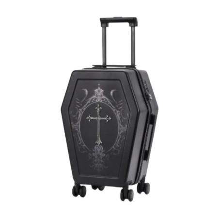 Valise Tête de Mort Gothique "Cercueil Sacré" Couleur Noir